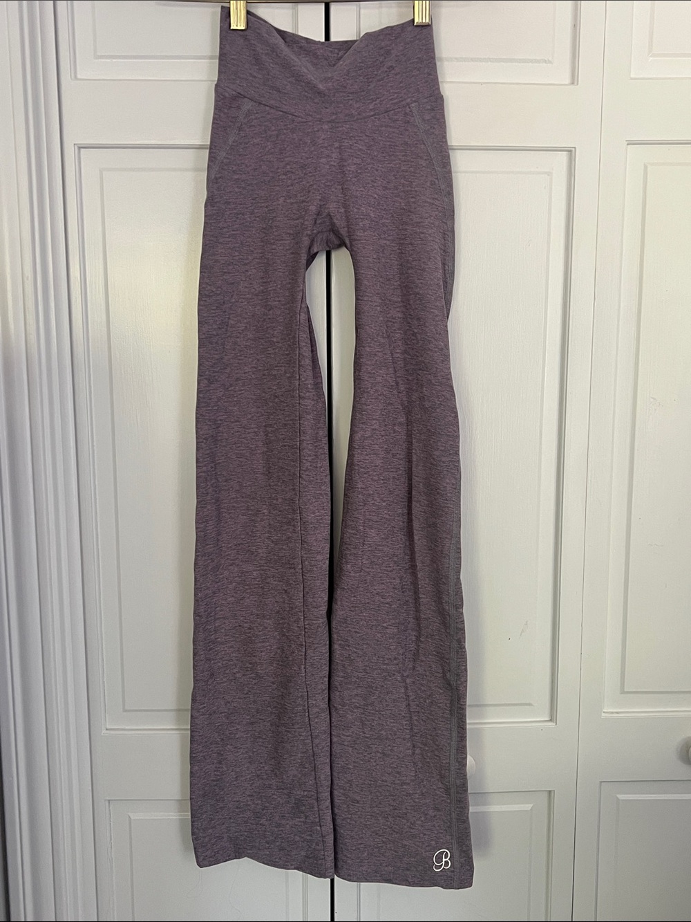 Bombshell Sportswear Heathered Purple Flare Leggings xs